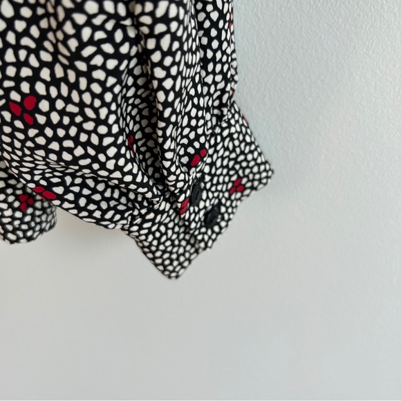 VTG Country Sophisticates by Pendleton Black and White Patterned Tie Blouse 12 - Picture 6 of 8